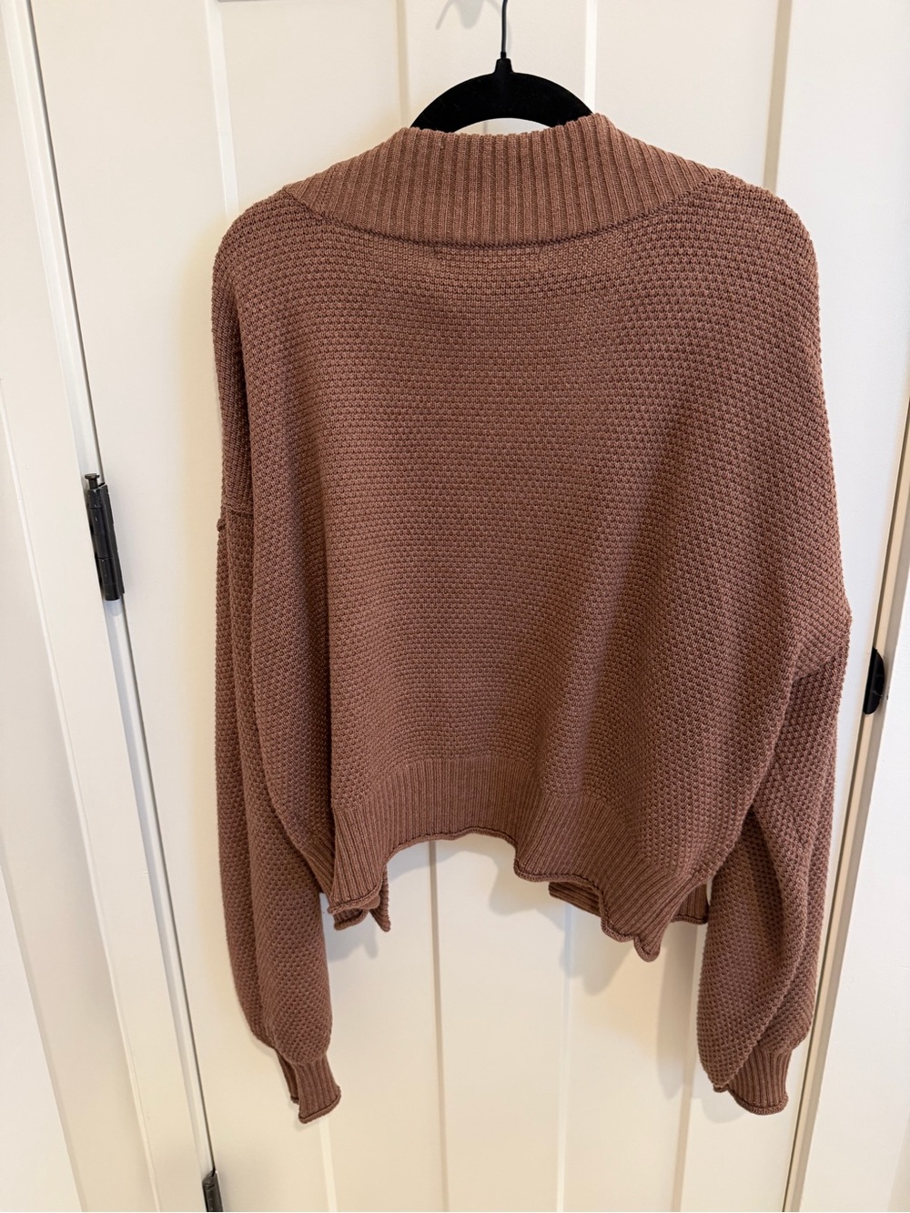 Flat White from Anthropologie Women's Open Front Chunky Cardigan Brown - Picture 4 of 5